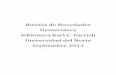 Novedades Hemeroteca :: Septiembre 2012 :: Biblioteca Karl C. Parrish :: Universidad del Norte