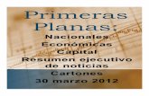 Primeras Planas Nacionales y Cartones 30 Marzo 2012