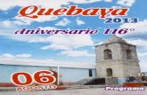 Programa de festejos 116º aniversario quebaya
