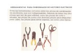 HERRAMIENTA Y EQUIPO PARA EMBOBINAR MOTORES ELECTRICOS