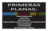 Primeras Planas Nacionales y Cartones 31 Octubre 2012