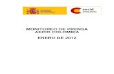 Monitoreo de prensa AECID Colombia Enero 2012