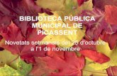 Novetats de la BPM de Picassent 25 d'octubre a l'1 de novembre