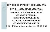 Primeras Planas Nacionales y Cartones 15 Noviembre 2012
