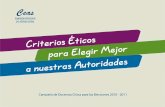 CRITERIOS ETICOS PARA ELEGIR MEJOR A NUESTRAS AUTORIDADES