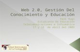 Web 2.0, Gestión Del Conocimiento y Educación