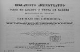 1854 Reglamento administrativo para el abasto y venta de carnes... de Córdoba