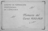 1931 Memoria Centro de Formación Profesional: curso 1930-31