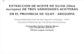 EXTRACCION DE ACEITE DE OLIVA (Olea europea) DE TRES VARIEDADES ACEITERAS EN EL PROVINCIA DE ISLAY - AREQUIPA