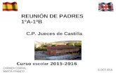 REUNIÓN DE PADRES 1ºA-1ºB C.P. Jueces de Castilla Curso escolar 2015-2016 CARMEN CORRAL MARTA FRANCO 8 OCT 2015.
