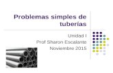 Problemas simples de tuberías Unidad I Prof Sharon Escalante Noviembre 2015.