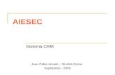 AIESEC Sistema CRM Juan Pablo Amado – Nicolás Dimov Septiembre - 2009.