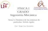 FÍSICA I GRADO Ingeniería Mecánica Prof. Norge Cruz Hernández Tema 4. Dinámica de los sistemas de partículas. Sólido rígido.