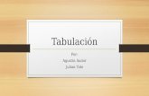 Tabulación Por: Agustín Audor Julian Tole. Que es tabulación La tabulación es una forma de representar los datos estadísticos atravez de una tabla o cuadros.