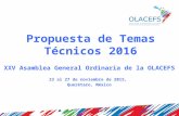 Propuesta de Temas Técnicos 2016 XXV Asamblea General Ordinaria de la OLACEFS 23 al 27 de noviembre de 2015, Querétaro, México.