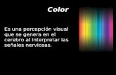 Color Es una percepción visual que se genera en el cerebro al interpretar las señales nerviosas.