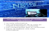 La Nota Informativa y La Crónica Noticiosa en Medios Electrónicos