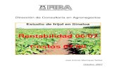 FRIJOL OI Sinaloa - Rentabilidad 2006-2007 Costos 2007-2008