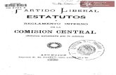 Partido Liberal Estatutos y reglamento interno de la Comisión Central Asunción 1896