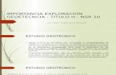 EXPLORACIÓN GEOTECNICA NSR10