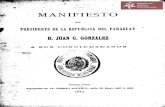 Manifiesto del presidente de la República del Paraguay D. Juan G. González, a sus conciudadanos año 1894