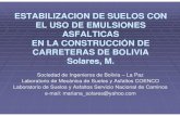 Estabilizacion de Suelos Mediante Emulsiones Bolivia