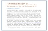 Fundamentos de La Universalización, Laicicidad y Cobertura de La Educación