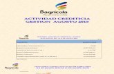 Resumen de Actividad Crediticia Global del Banco Agrícola (Bagrícola)-Del 16 de Agosto de 2012 al 31 de Agosto de 2015