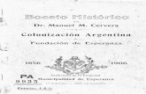 Manuel Cervera. Colonización Argentina. Fundacion de Esperanza