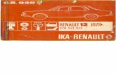 Renault 12 Catálogo de PIezas de Repuesto desde 1971