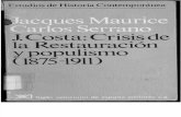 J. Costa, Crisis de La Restauracion y Populismo (1875-1911) - J. Maurice, C. Serrano