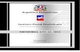 Memoria Instituto Postal Dominicano 2012
