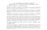 23. LA EVOLUCIÓN Y SUS IMPLICACIONES FILOSÓFICAS