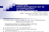 Diseños Metodológicos en la Investigación Epidemiológica
