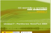 Modulo 2. Sonido y Musica Por ordenador. 08 Partituras. NotePad 2004