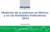 Resultados de pobreza en México 2014 a nivel nacional y por entidades federativas