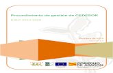 Procedimiento de gestión EDLP 2014-2020 CEDESOR 2.0