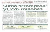 Suma 'profeproa' $1,226 millones