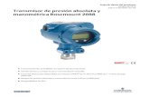 Transmisor de presión absoluta y manométrica Rosemount 2088