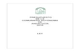 presupuesto de la comunidad autónoma de andalucía 2016 ley