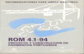 ROM 4.1-94, Proyecto y Construcción de los Pavimentos Portuarios