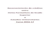 Reconocimiento de créditos entre Ciclos Formativos de Grado ...