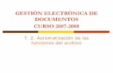 T. 1. Introducción a la Gestión Electrónica de Documentos: