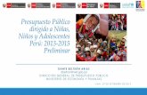 Presupuesto Público dirigido a Niñas, Niños y Adolescentes Perú ...