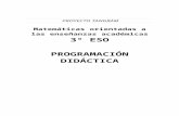 Programación Matemáticas Opción Académicas 3º ESO