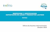 Inspección y certificación exportación de leche y productos lácteos