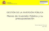 Gestión de la Inversión Pública. Planes de Inversión Pública y su Presupuestación / Paloma Baquero Dancausa