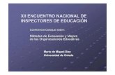 Métodos de evaluación y mejora de las organizaciones educativas de miguel díaz usie_xxii encuentro nacional inspectores