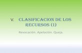 V. CLASIFICACION DE LOS RECURSOS