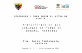Antecedentes de los Estudios de Metro en Bogotá, Historia
